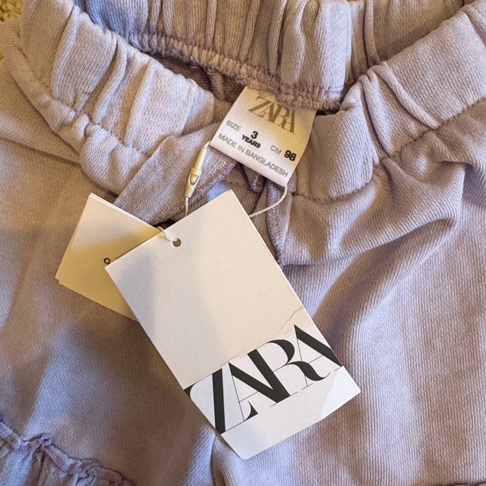 zara kids Lilac Ruffle Hem Drawstring Shorts - Picture 10 of 10